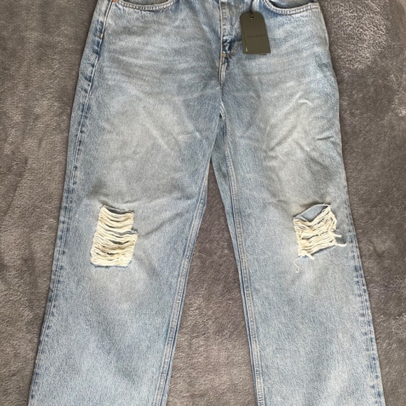 BRAND NEW W/TAGS Allsaints light wash women’s boy jeans - Picture 2 of 4